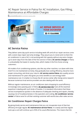 ac repair service in patna for ac installation