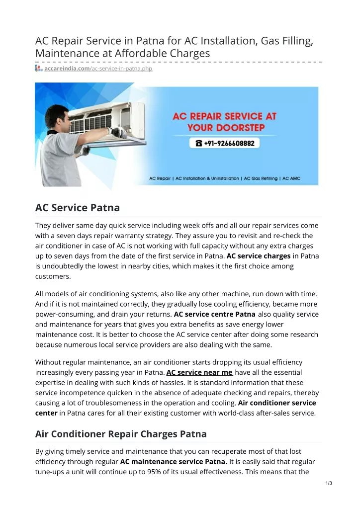 ac repair service in patna for ac installation