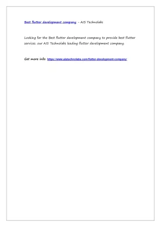 best flutter development company ais technolabs