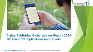 Digital Publishing Market Forecast to 2023 | Covid 19 Implications And Growth