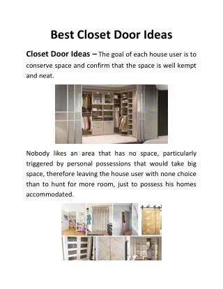 Best Closet Door Ideas