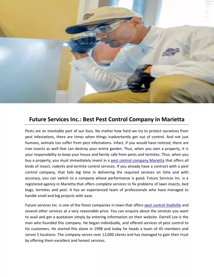 future services inc best pest control company