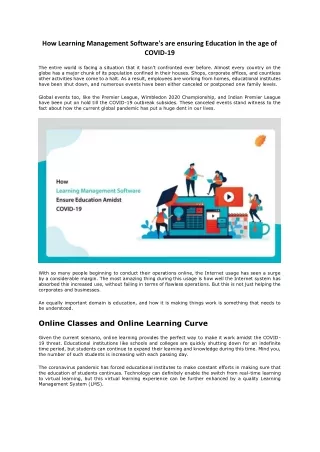 how learning management software s are ensuring