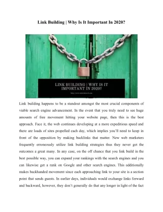 link building why is it important in 2020