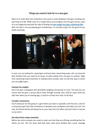 things you need to look for in a new gym