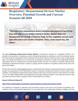 respiratory measurement devices market overview