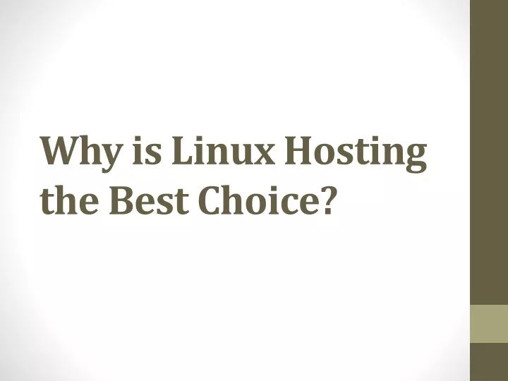 why is linux hosting the best choice