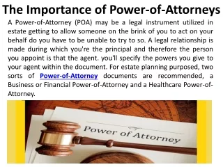The Importance of Power-of-Attorneys