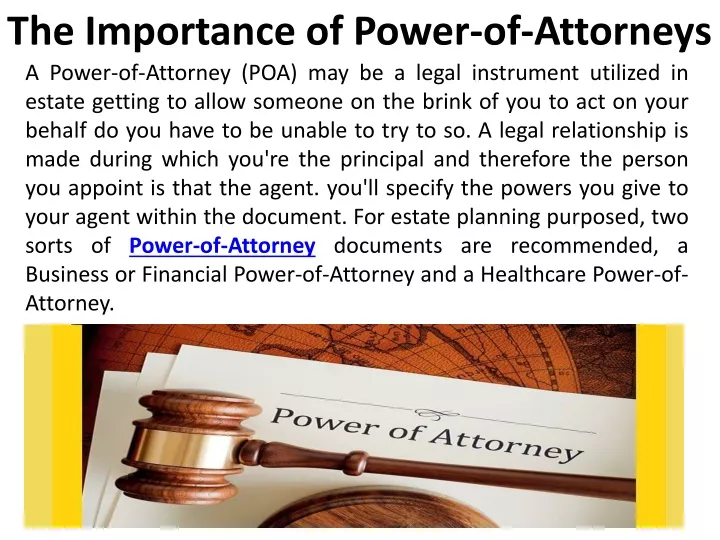 the importance of power of attorneys
