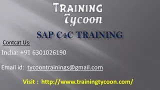 SAP C4C Training | SAP Cloud for Customer Online Training