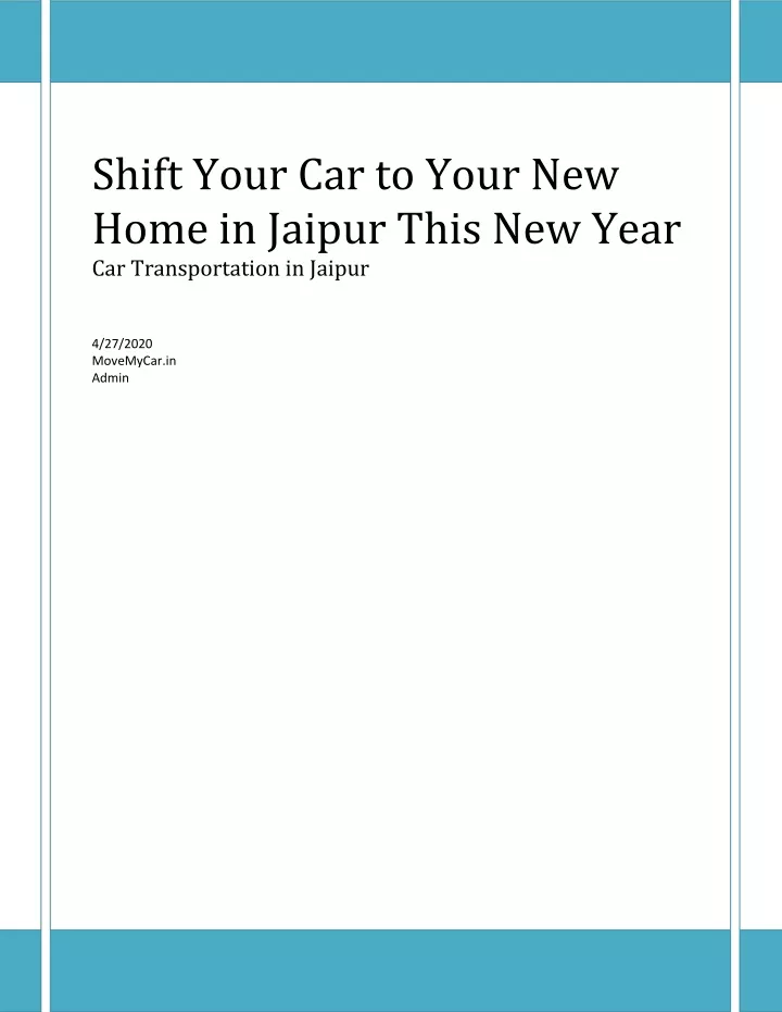 shift your car to your new home in jaipur this