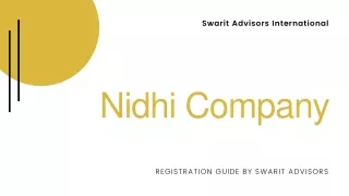 What is Nidhi Company Registration
