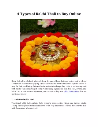 4 types of rakhi thali to buy online
