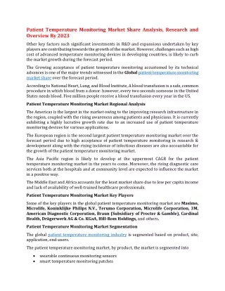 patient temperature monitoring market share