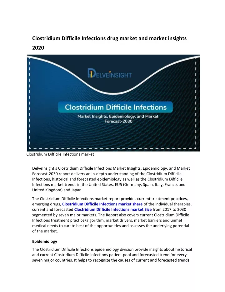 clostridium difficile infections drug market