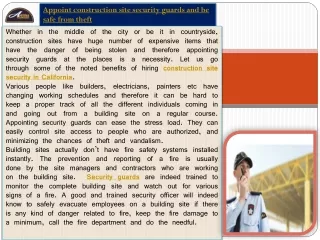 appoint construction site security guards