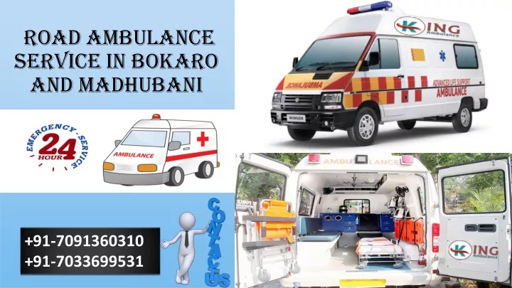 road ambulance service in bokaro and madhubani
