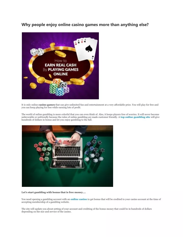 why people enjoy online casino games more than