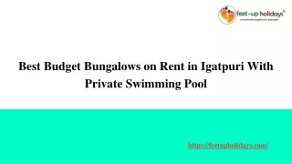 Bungalows in Igatpuri | Top Villas in Igatpuri | Feet Up Holidays