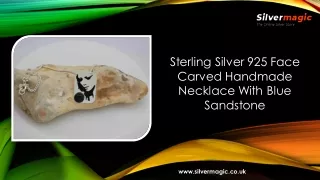 sterling silver 925 face carved handmade necklace