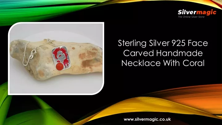 sterling silver 925 face carved handmade necklace