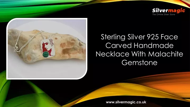 sterling silver 925 face carved handmade necklace