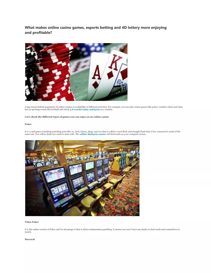 what makes online casino games esports betting