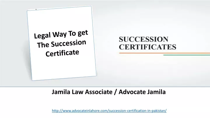 legal way to get the succession certificate