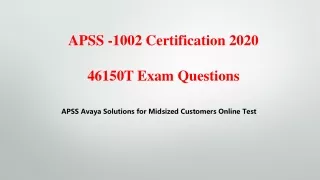apss 1002 certification 2020 46150t exam questions