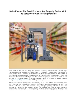 make ensure the food products are properly sealed