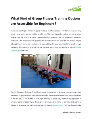 What kind of group fitness training options are accessible for beginners?