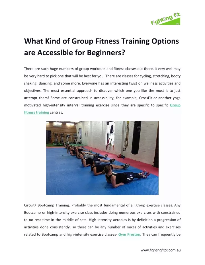 what kind of group fitness training options