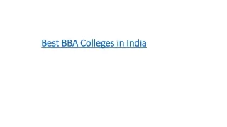 best bba colleges in india