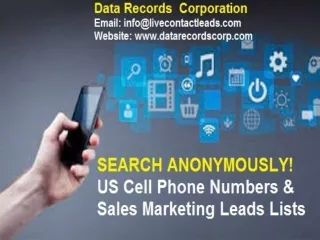 US and Canadian Cell Phone Number Data List for Business