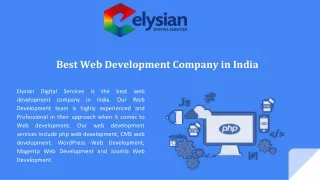 Best Web Development Company in India | Elysian Digital Services