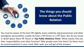 the things you should know about the public