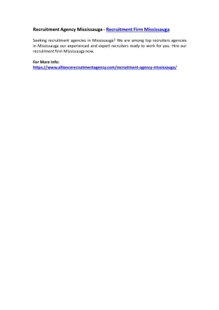 recruitment agency mississauga recruitment firm