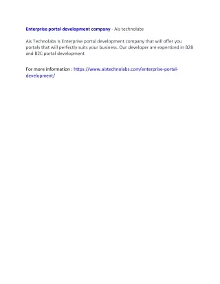 enterprise portal development company