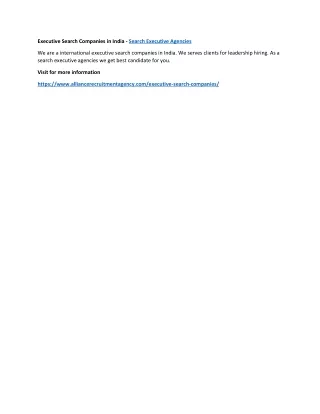 executive search companies in india search