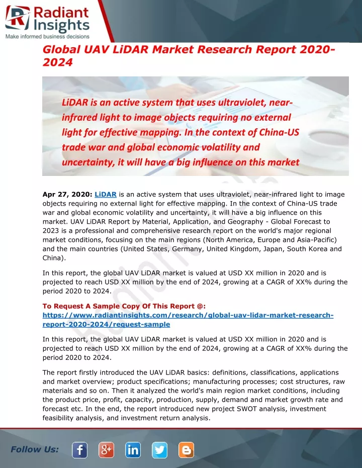 global uav lidar market research report 2020 2024