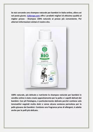 Acquista shampoo naturale per bambini in vendita online