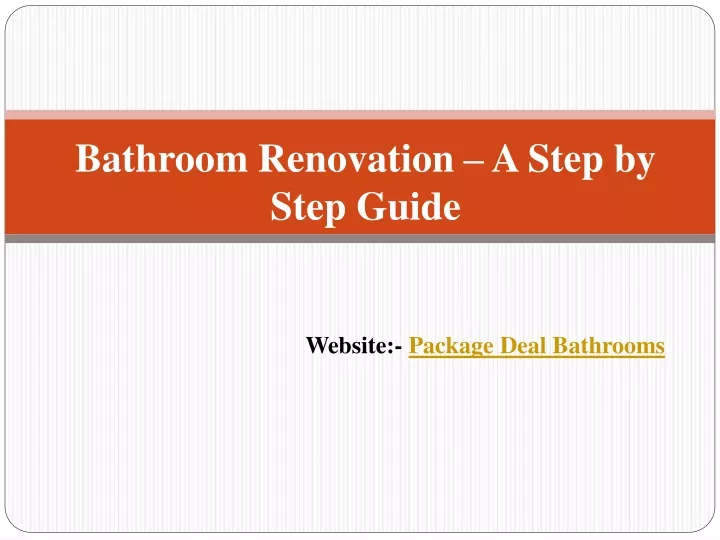 bathroom renovation a step by step guide