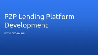 P2P Crypto Lending Platform Development