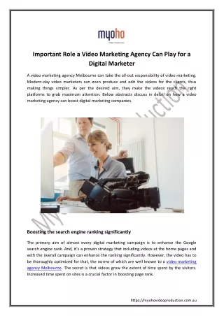 Find Out Video Marketing Agency Melbourne