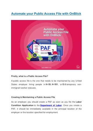Public Access File Automation (ePAF)