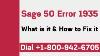 Sage 50 Error 1935 Support: 1800-942-6705 Get Help