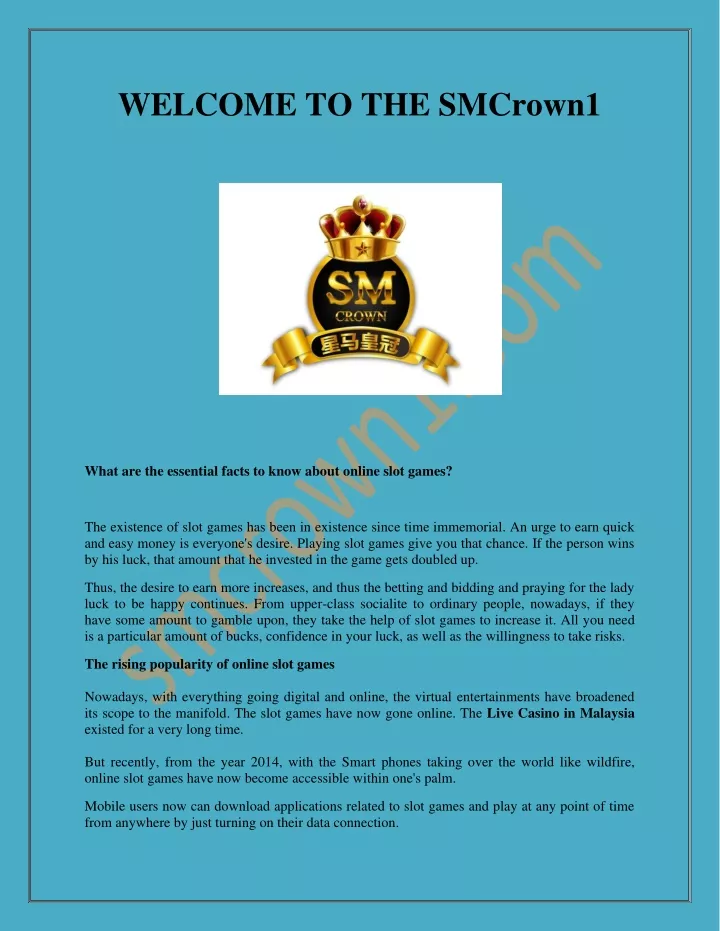 welcome to the smcrown1