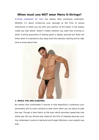 when must you not wear mens g strings