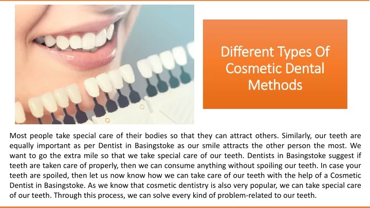 different types of cosmetic dental methods