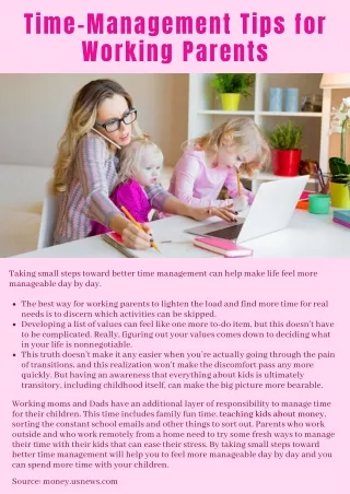 time management tips for working parents
